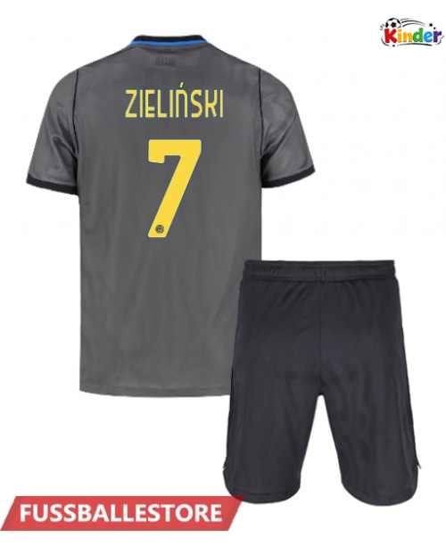 Günstige Inter Milan Piotr Zielinski #7 3rd trikot Kinder 2026-27 Kurzarm (+ Kurze Hosen)